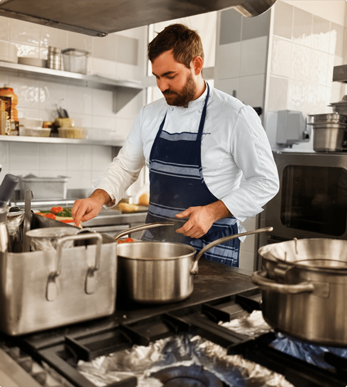 homme qui cuisine